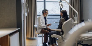 Dentist discussing dental abscess treatment in Melbourne FL