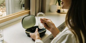 Modern clear aligners in Melbourne FL held in a gentle dental setting